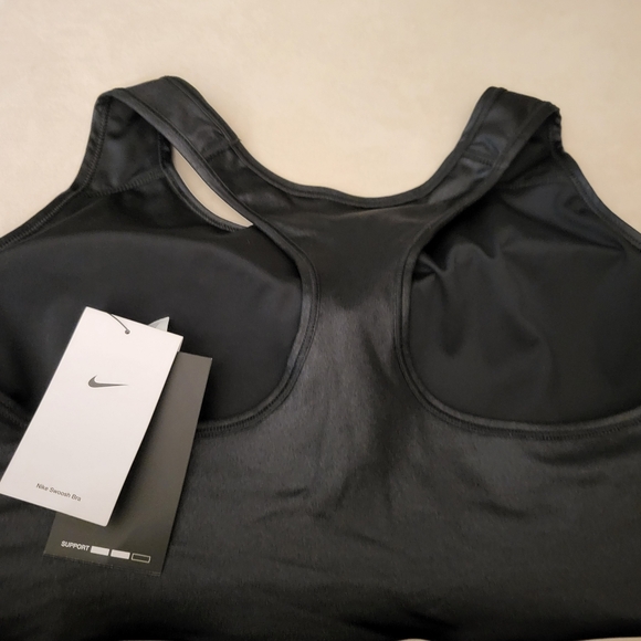 Nike Black Sports Bra with White Swoosh - Picture 3 of 4